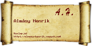 Almásy Henrik névjegykártya